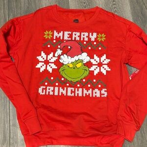 Merry Grinchmas red Sweatshirt Medium New with tags